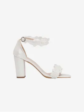 Dede Flower Vegan Leather Wedding Shoes | Ivory