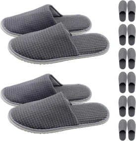 Disposable Slippers for Guests, 8 Pairs, Non Slip, Washable SPA Slippers for Hotel, Guest, Travel, Bride, Women and Men