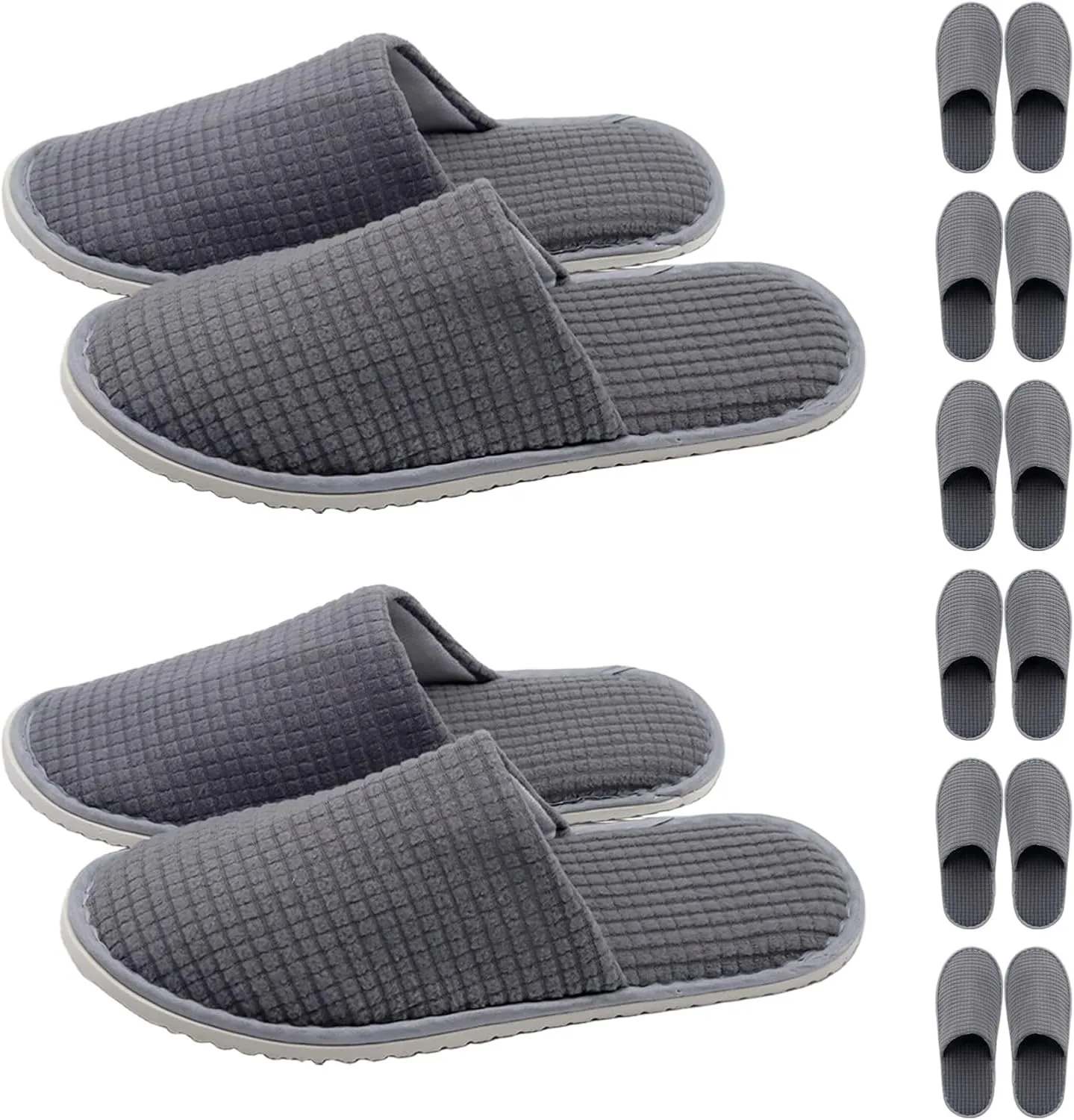 Disposable Slippers for Guests, 8 Pairs, Non Slip, Washable SPA Slippers for Hotel, Guest, Travel, Bride, Women and Men