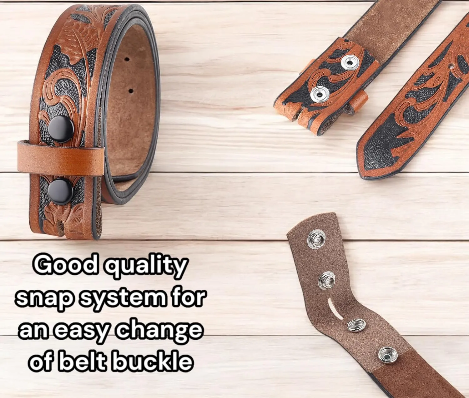 F&L CLASSIC Western Belt without buckle for men ?C Full Grain Leather Cowboy Belts for jeans - One Piece Leather strap belt