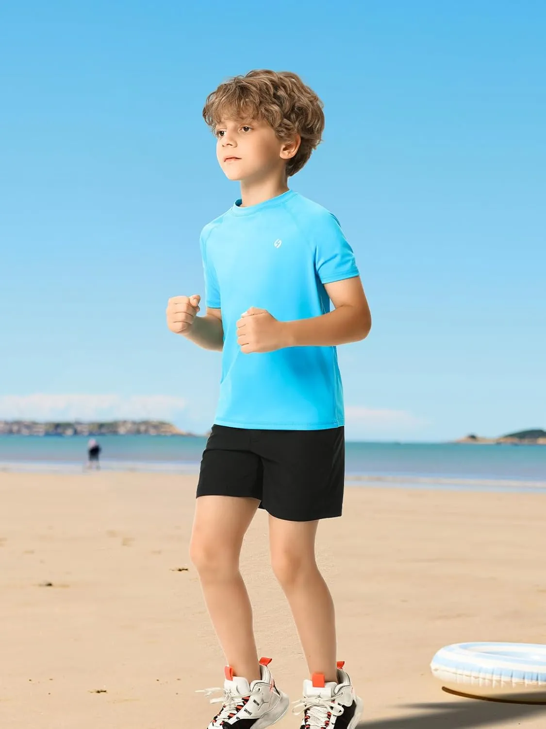 HODOSPORTS Boys UPF 50  Rash Guard Swim Shirts Short Sleeve Quick Dry UV Protection Sun Shirt