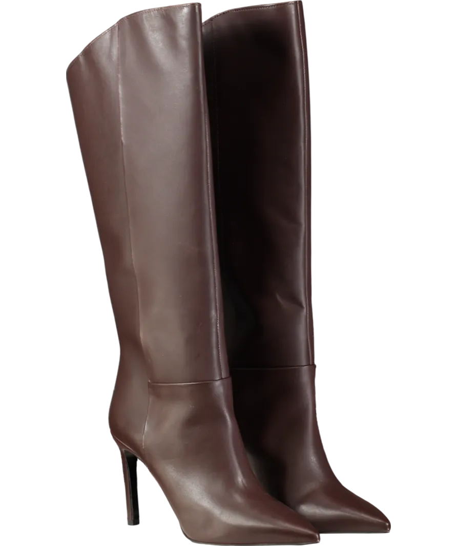 Karen Millen Brown Leather Pointed High Heel Western Boot UK 6 EU 39 👠