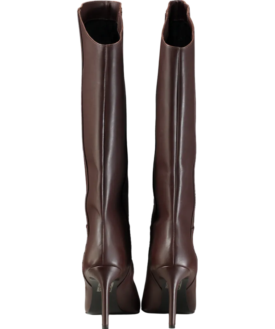 Karen Millen Brown Leather Pointed High Heel Western Boot UK 6 EU 39 👠