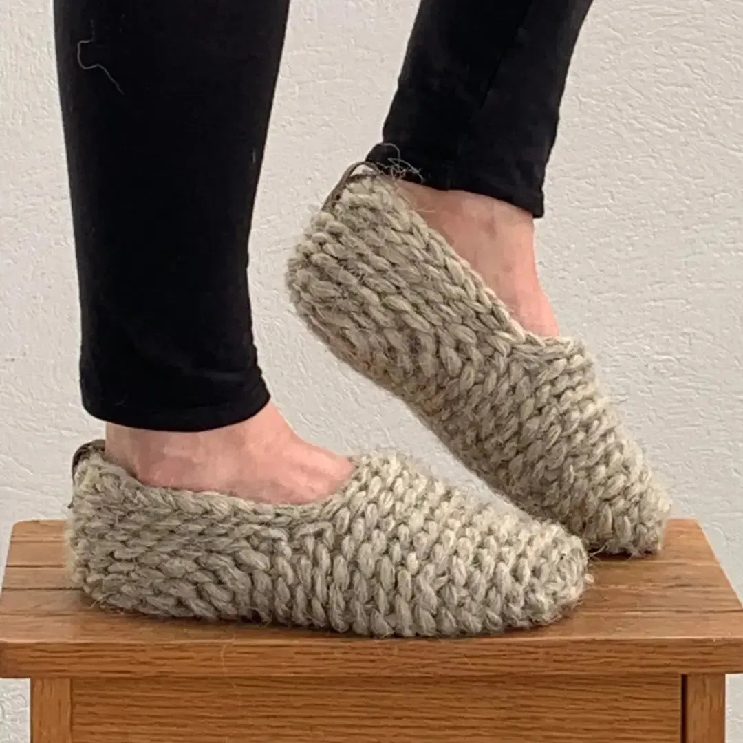 knitted slippers wool indoor