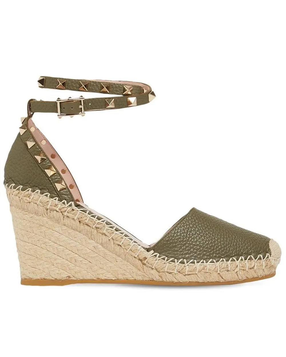 Rockstud Wedge Espadrille in Green