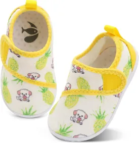 shopUAL Toddler Water Shoes Kids Girls Boys Beach Aqua Socks Skin Barefoot Walking Water Shoes Quick Dry Non-Slip Breathable Swim Pool Surf