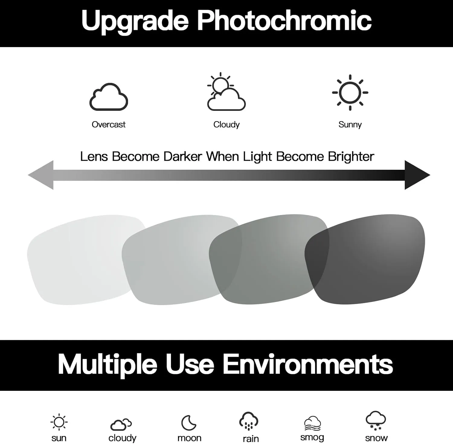 TJUTR Mens Photochromic Sunglasses Day & Night Driving Z87 Sun Glasses Polarized UV400 Protection Safety Glasses