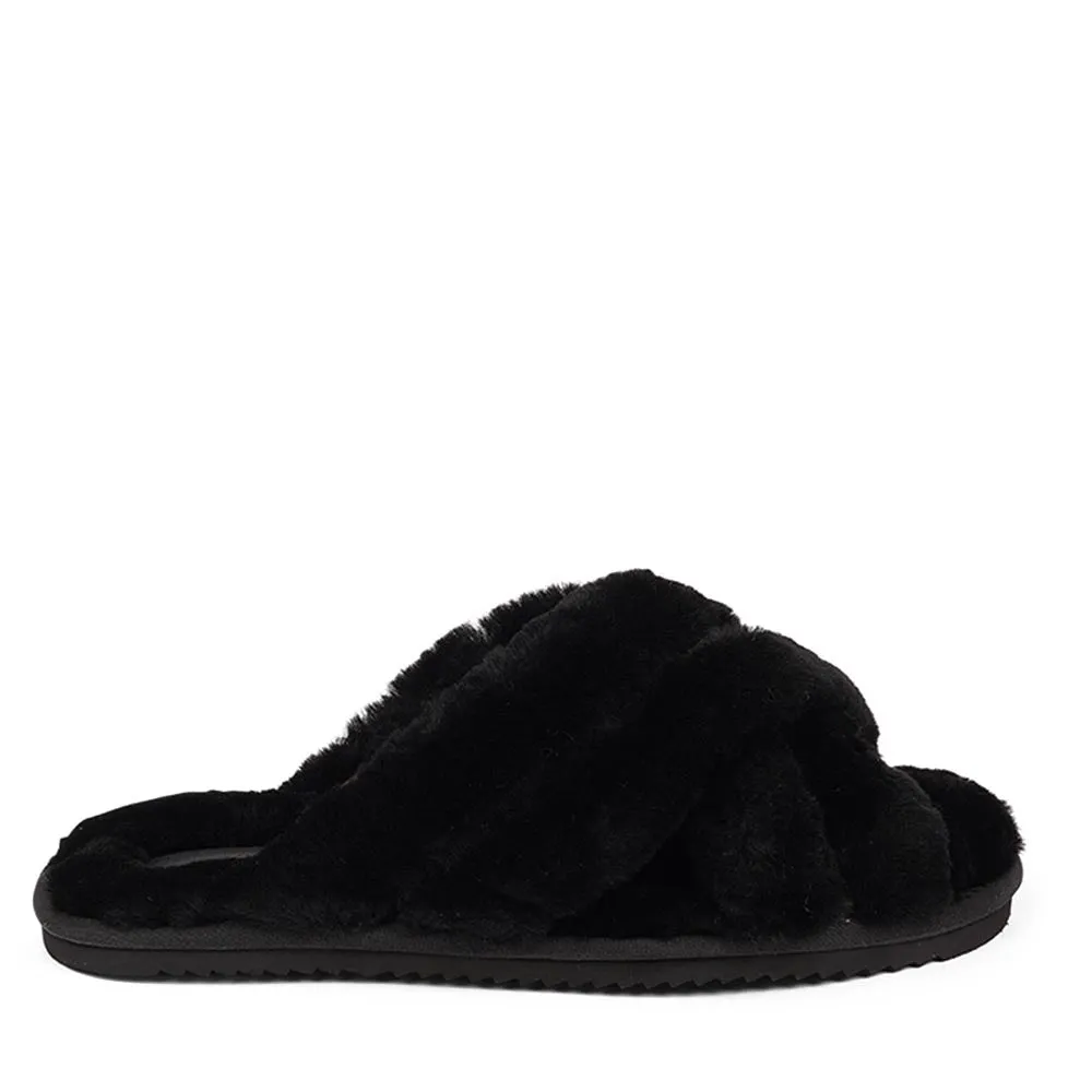Vik - Double strap shearling Slippers