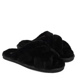 Vik - Double strap shearling Slippers