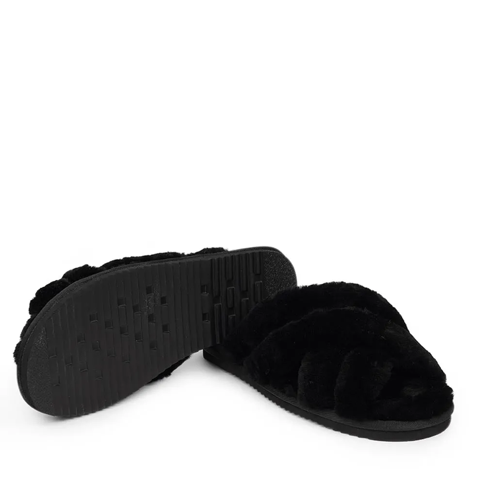 Vik - Double strap shearling Slippers